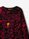 Desigual Černé holčičí vzorované tričko Desigual Carlota
