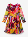 Desigual Žluto-růžové holčičí vzorované šaty Desigual Aguayo