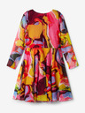 Desigual Žluto-růžové holčičí vzorované šaty Desigual Aguayo