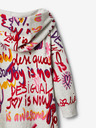 Desigual Světle šedé holčičí mikinové vzorované šaty Desigual Almeda