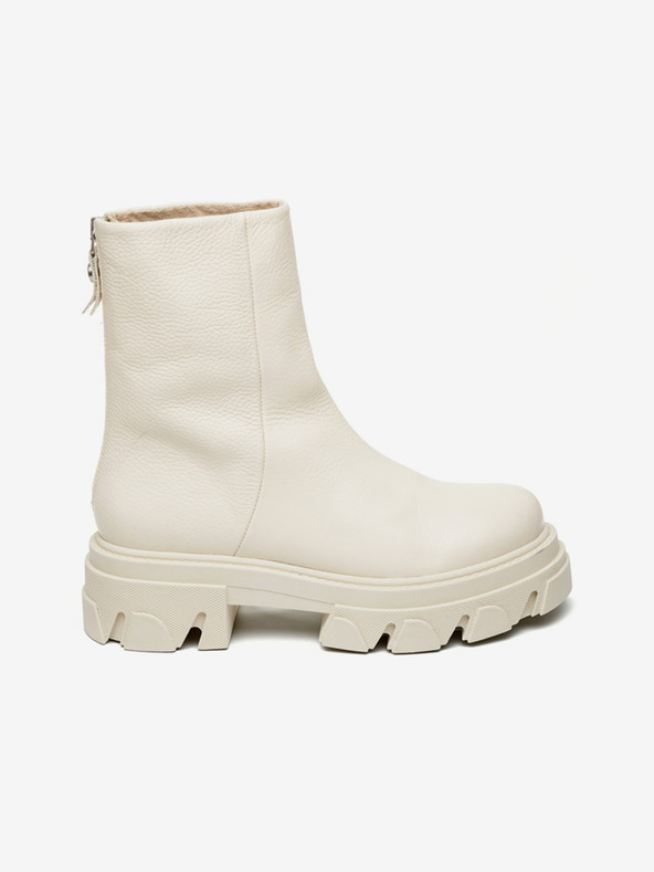 Steve Madden Krémové kožené kotníkové boty Steve Madden Maryann