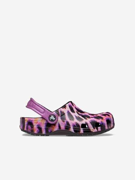 Crocs Fialové holčičí pantofle se zvířecím vzorem Crocs