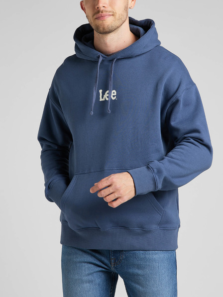 Lee Modrá pánská mikina s kapucí Lee