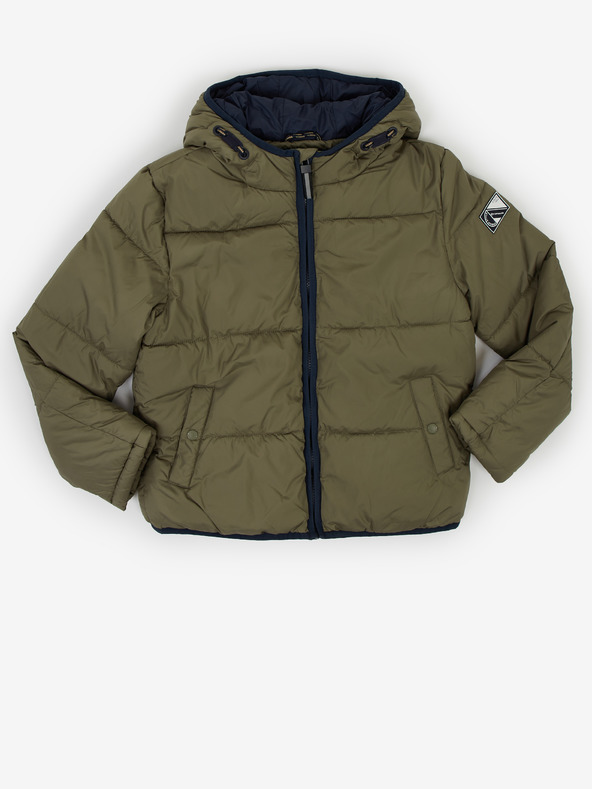 Tom Tailor Khaki klučičí prošívaná bunda s kapucí Tom Tailor