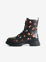 Desigual Černé dámské kotníkové květované boty Desigual Boot Flowers