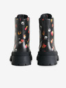 Desigual Černé dámské kotníkové květované boty Desigual Boot Flowers