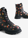 Desigual Černé dámské kotníkové květované boty Desigual Boot Flowers