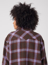 Wrangler Fialovo-hnědé dámské kostkované košilové šaty Wrangler