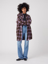 Wrangler Fialovo-hnědé dámské kostkované košilové šaty Wrangler