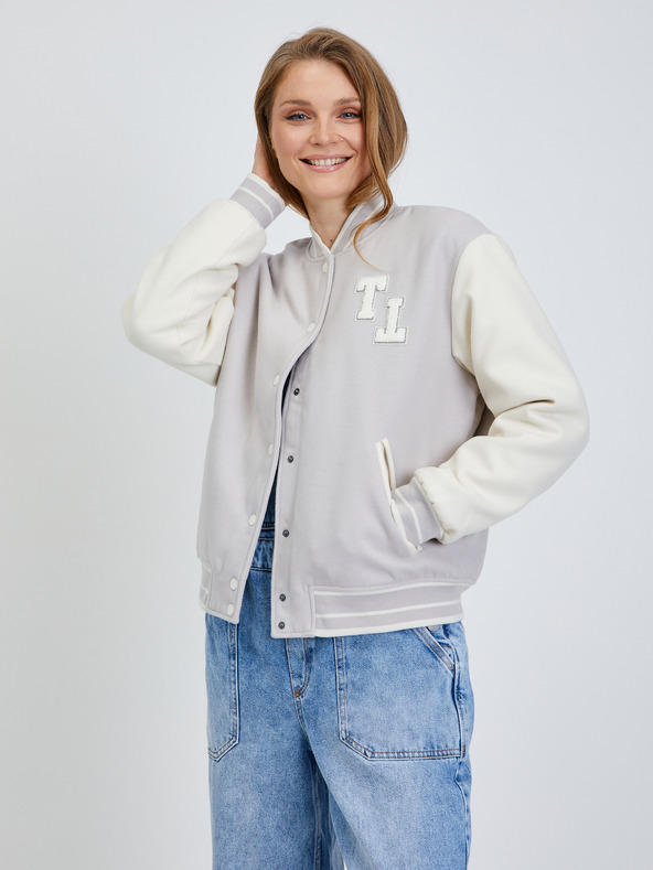 Tom Tailor Denim Světle šedý dámský bomber Tom Tailor Denim