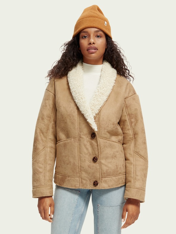 Scotch & Soda Světle hnědá dámská zimní bunda Scotch & Soda