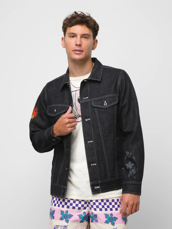 Vans Černá unisex džínová bunda VANS Hellfire Club