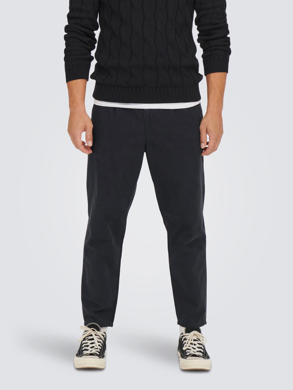 ONLY & SONS Tmavě modré zkrácené chino kalhoty ONLY & SONS Dew