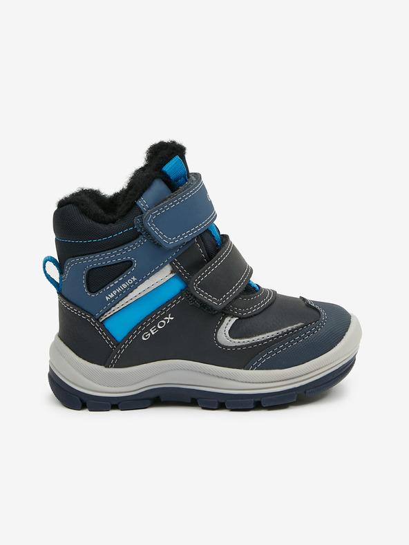 Geox Černo-modré klučičí kotníkové sněhule Geox Flanfil