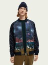 Scotch & Soda Tmavě modrá pánská vzorovaná bunda Scotch & Soda