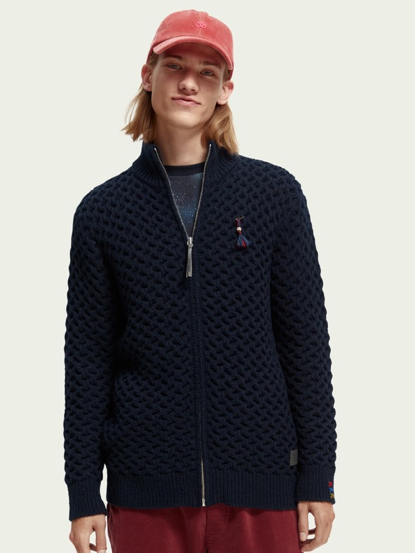 Scotch & Soda Tmavě modrý pánský svetr Scotch & Soda