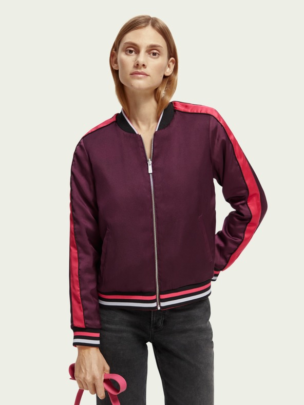 Scotch & Soda Fialová dámská vzorovaná oboustranná bunda Scotch & Soda