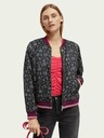 Scotch & Soda Fialová dámská vzorovaná oboustranná bunda Scotch & Soda