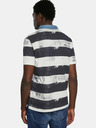 Desigual Černo-bílé pánské pruhované  polo tričko Desigual TS Julien