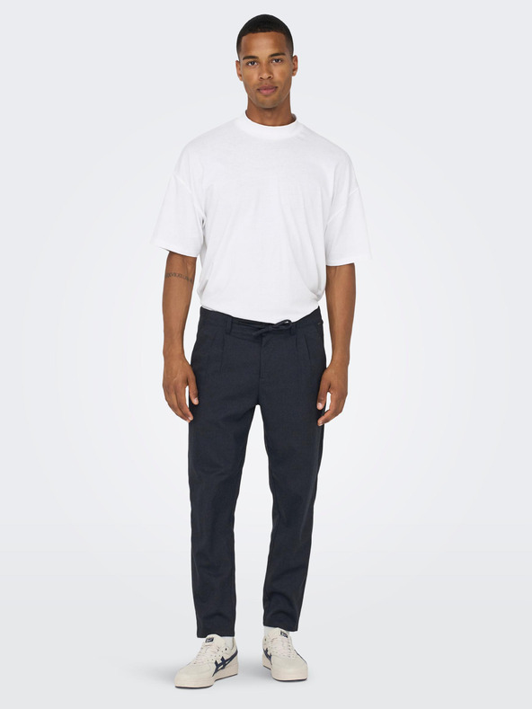 ONLY & SONS Tmavě modré pánské chino kalhoty ONLY & SONS Leo