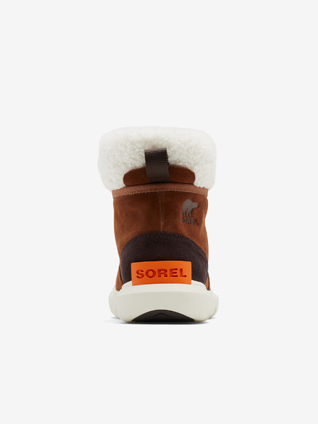Sorel Hnědé dámské kotníkové semišové zimní boty s umělým kožíškem SOREL Explorer II Carnival Cozy