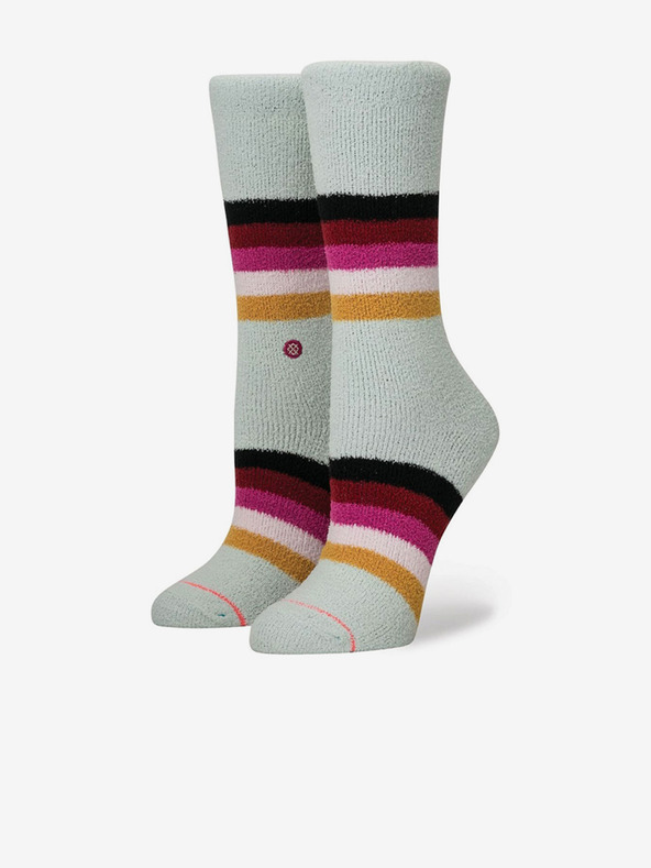 Stance Bílé dámské teplé ponožky s pruhy Stance ICE CAP blue