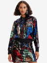 Desigual Červeno-černý dámský bomber s flitry Desigual Sequin