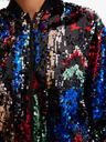 Desigual Červeno-černý dámský bomber s flitry Desigual Sequin