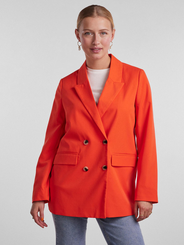 Pieces Oranžové dámské oversize sako Pieces Thelma
