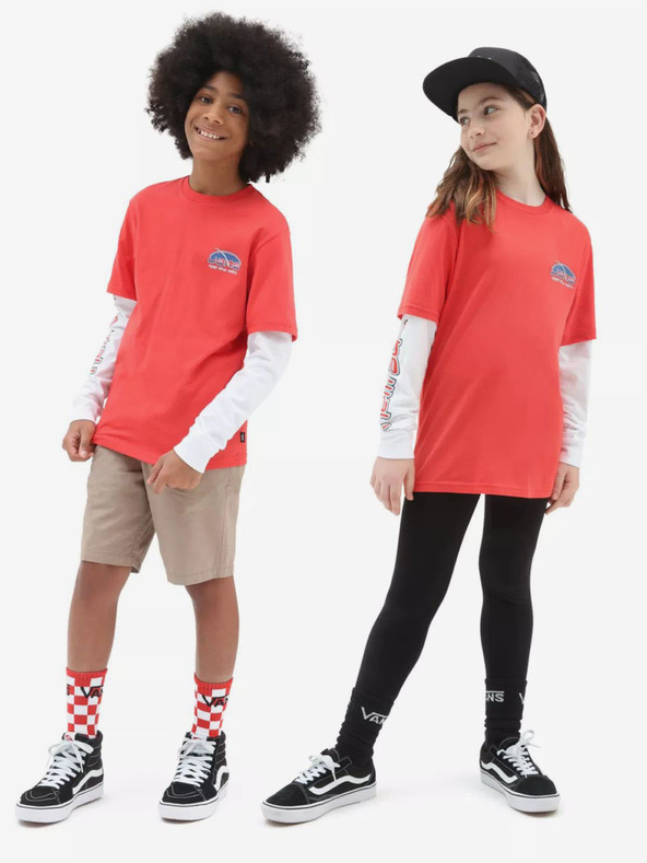 Vans Bílo-červené dětské tričko VANS