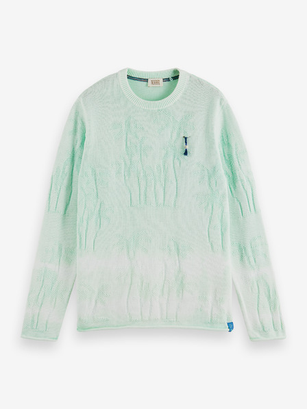 Scotch & Soda Světle zelený pánský vzorovaný svetr Scotch & Soda