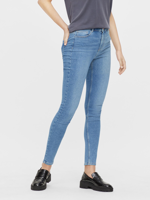 Pieces Modré dámské skinny fit džíny Pieces Highfive