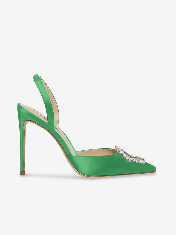 Steve Madden Zelené saténové lodičky na vysokém podpatku Steve Madden Vionnet