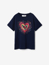 Desigual Tmavě modré holčičí tričko Desigual Heart
