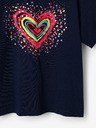 Desigual Tmavě modré holčičí tričko Desigual Heart