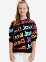 Desigual Černá dětská vzorovaná mikina Desigual Sweat Xocolat