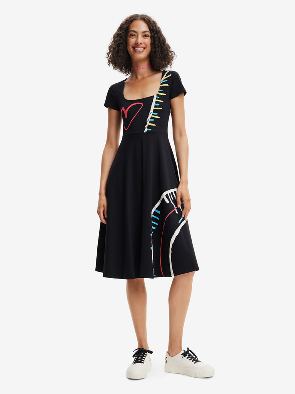 Desigual Černé dámské šaty Desigual Lisa