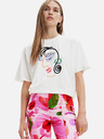 Desigual Bílé dámské tričko Desigual Face