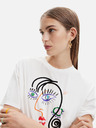 Desigual Bílé dámské tričko Desigual Face