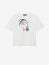 Desigual Bílé dámské tričko Desigual Face