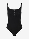 Pieces Černé žebrované body Pieces Kitte