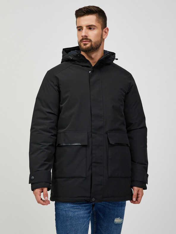 Jack & Jones Černá parka Jack & Jones Etiko
