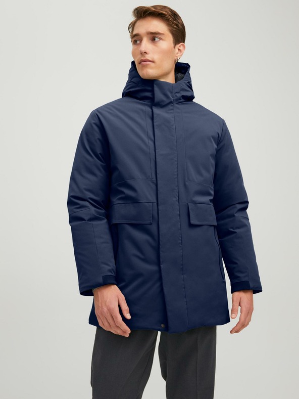 Jack & Jones Tmavě modrá parka s kapucí Jack & Jones Blatiger