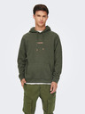 ONLY & SONS Khaki mikina s kapucí ONLY & SONS Elon