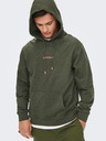 ONLY & SONS Khaki mikina s kapucí ONLY & SONS Elon