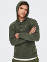 ONLY & SONS Khaki mikina s kapucí ONLY & SONS Elon