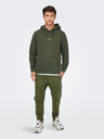 ONLY & SONS Khaki mikina s kapucí ONLY & SONS Elon