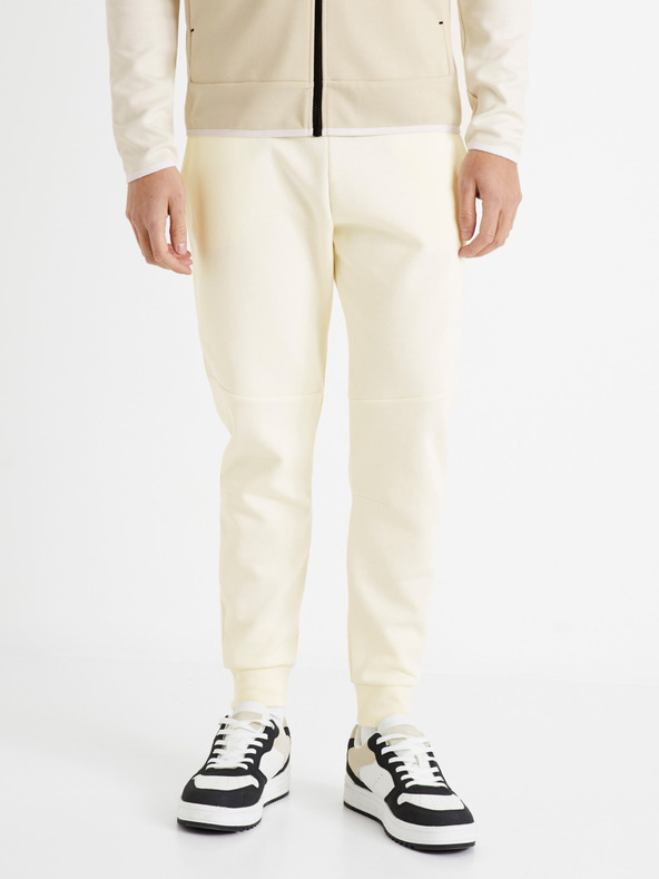 Celio Krémové pánské sportovní tepláky Celio Donewyoke