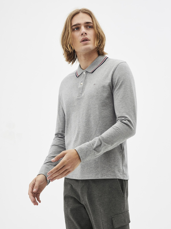 Celio Šedé pánské polo tričko Celio Necetwoml
