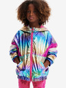 Desigual Růžovo-modrá holčičí metalická bunda Desigual Rainbow